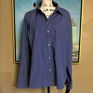 Chaps Pinstriped Career Blouse